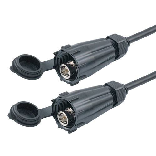 IP68 Waterproof 5M Cable, 75 Ohm BNC Male to BNC Male, PVC, Black