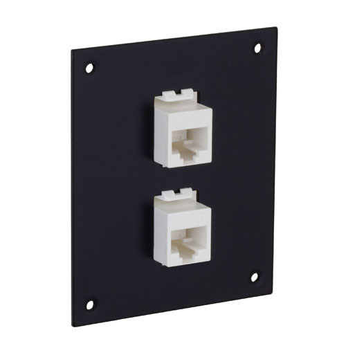 Universal Sub-Panel, 2 Shielded Category 6 Low Profile Mini-Couplers, RJ45 Straight Thru
