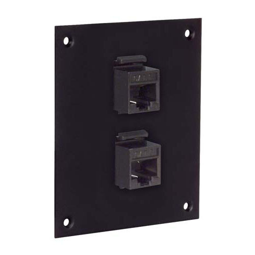 Universal Sub-Panel, 2 Category 6 Couplers, RJ45 Straight Thru