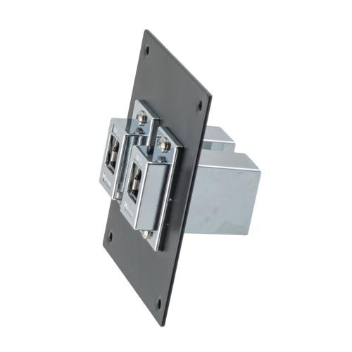 Universal Sub-Panel, with Two USB 3.0 High Retention, B Type Female to A Type Female Couplers, Chrome Plated Shielded ABS, Silver