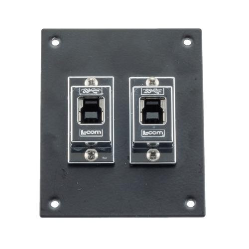 Universal Sub-Panel, with Two USB 3.0 High Retention, B Type Female to A Type Female Couplers, Chrome Plated Shielded ABS, Silver