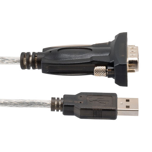 USB 2.0 to RS232 Converter Cable, USB Type A Male to DB9 Male, PVC (Polyvinyl Chloride), 1-Meter