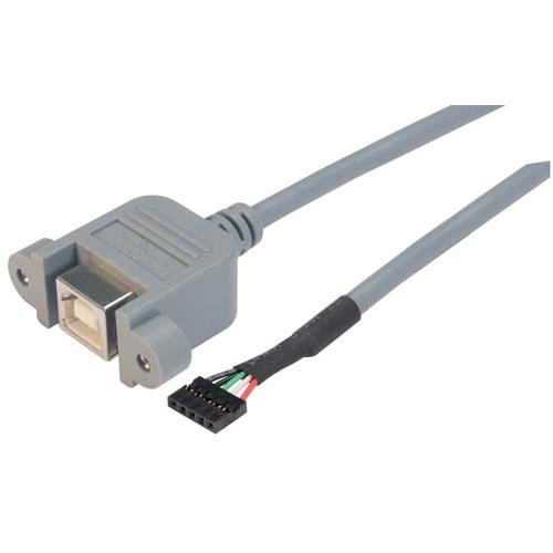 USB Type B Cable, Female Bulkhead/Female Header 0.3M