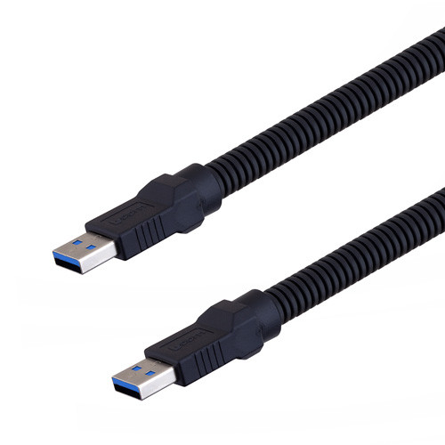 Plastic Armored USB Cable, Type A male to male 1M