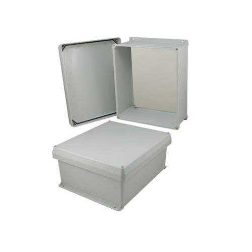 14x12x6 Inch UL® Listed Weatherproof NEMA 4X Enclosure w/Non-Metallic Mounting Plate, Corner Screws
