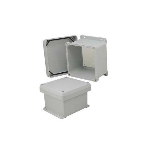 6x6x4 Inch UL® Listed Weatherproof NEMA 4X Enclosure w/Non-Metallic Mounting Plate, Corner Screws