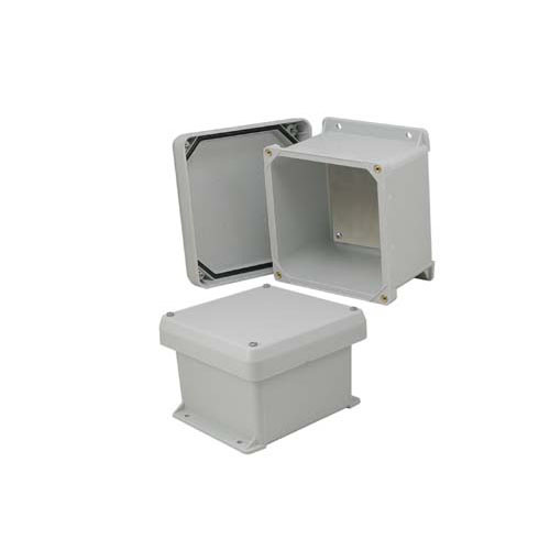 6x6x4 Inch UL® Listed Weatherproof NEMA 4X Enclosure w/Aluminum Mounting Plate, Corner Screws