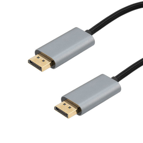 USB C to DisplayPort, Aluminum Shell with black nylon braided cable, 8K @ 30Hz, 1M