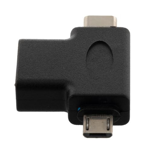 USB T Adapter, A Female to C Male/Micro Male