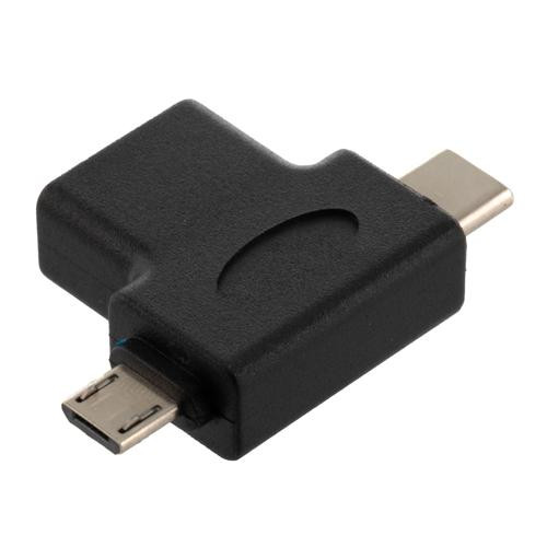 USB T Adapter, A Female to C Male/Micro Male