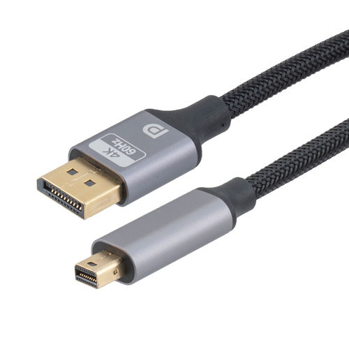 DP to MDP, M/M, LSZH, Alum Shell, 4K @ 60 Hz, Black Nylon Braid, 3M
