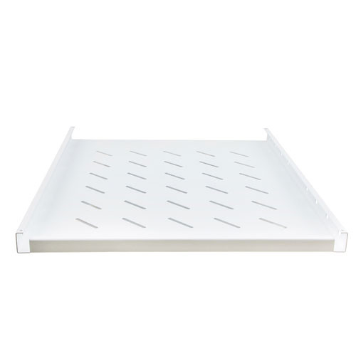 19" Fixed Shelf 1U 21.6in (550mm), adj mount 4-post -RAL9003 -Signal White