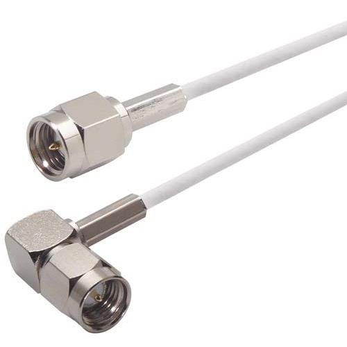 RG188 Coaxial Cable, SMA Male / 90° Male, 7.5 ft