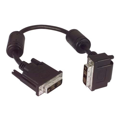 DVI-D Single Link DVI Cable Male / Male Right Angle, Bottom 0.5m