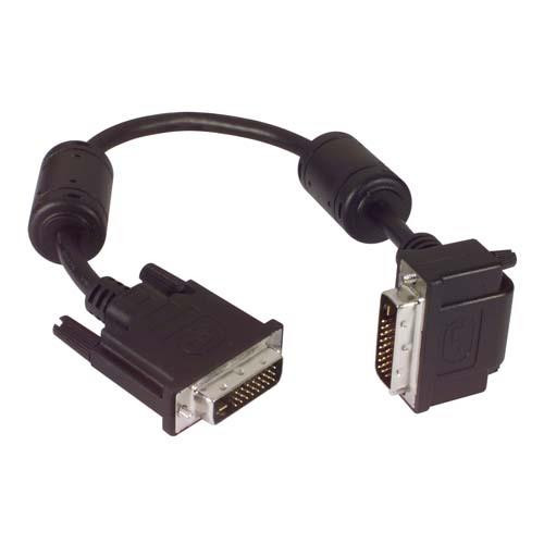 DVI-D Dual Link LSZH DVI Cable Male / Male Right Angle, Bottom 5.0 ft