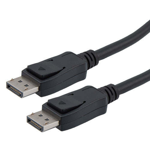 DisplayPort Digital Audio Video Cable Assembly Supporting 16K and HDR as specified in DisplayPort 2.0, Male to Male, LSZH, Black, 1M