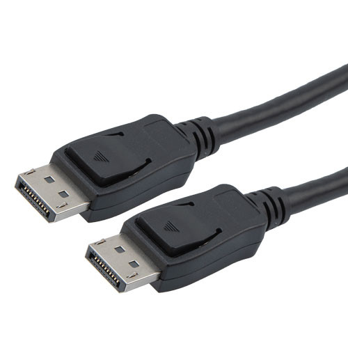 DisplayPort Digital Audio Video Cable Assembly Supporting 16K and HDR as specified in DisplayPort 2.0, Male to Male, PVC, Black, 3M