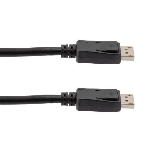 DisplayPort Digital Audio Video Cable Assembly Supporting 16K and HDR as specified in DisplayPort 2.0, Male to Male, PVC, Black, 1M
