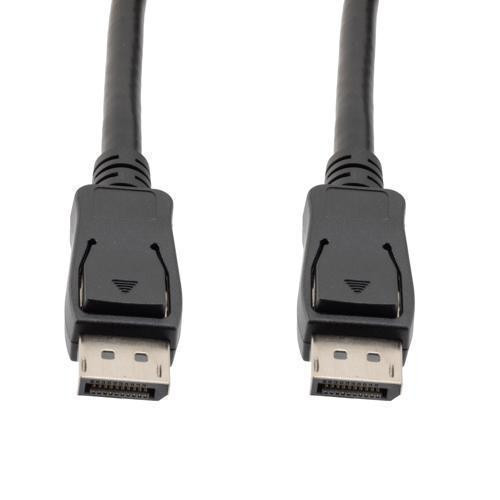 DisplayPort Digital Audio Video Cable Assembly Supporting 16K and HDR as specified in DisplayPort 2.0, Male to Male, PVC, Black, 1M