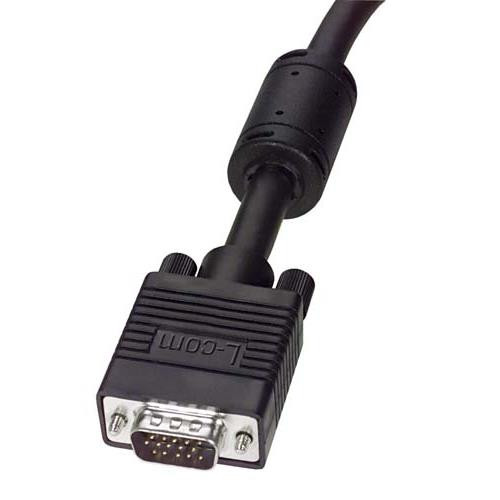 Premium VGA Cable, HD15 Male / Male with Ferrites, Black 25.0 ft