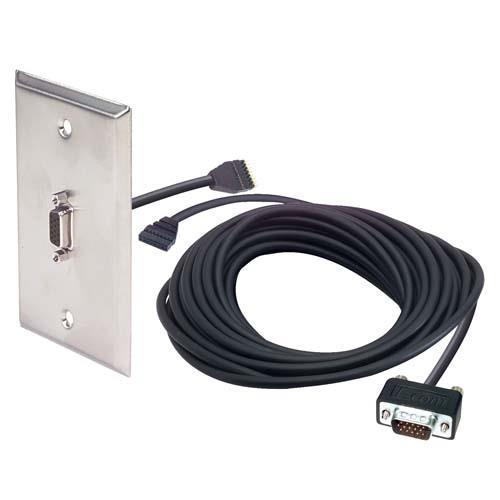 SVGA HD15 Male/Female w/ Disconnect and Wall Plate 20.0 ft