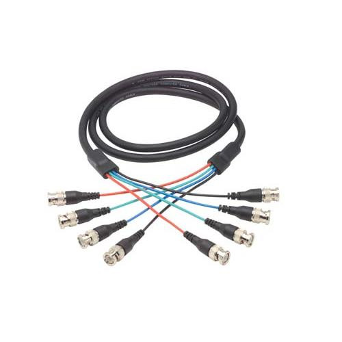 Premium RGB Multi-Coaxial Cable, 4 BNC Male / Male, 7.5 ft
