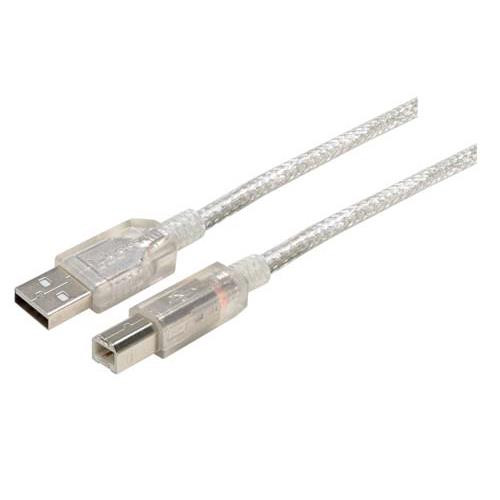 Clear Jacket Premium USB Cable Type A - B Cable, 0.3m