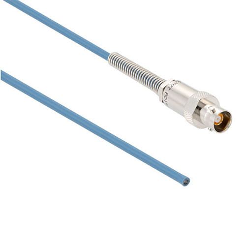 Lead Free 1553 TRB 3-Lug Jack to Blunt Cut Genderless Cable Assembly using 30-02003-LC Coax, 2 FT with Bend Relief