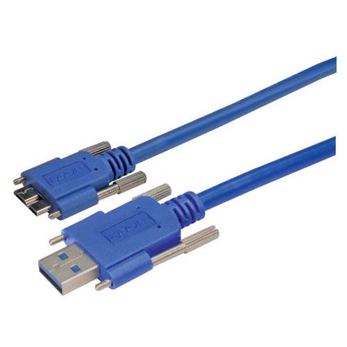 USB 3.0 Cable, Type A/micro B with Thumbscrew Hardware 1.0M