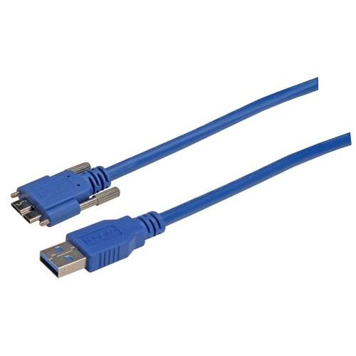 USB 3.0 Cable, Type Micro B/A with Thumbscrew Hardware 0.5M
