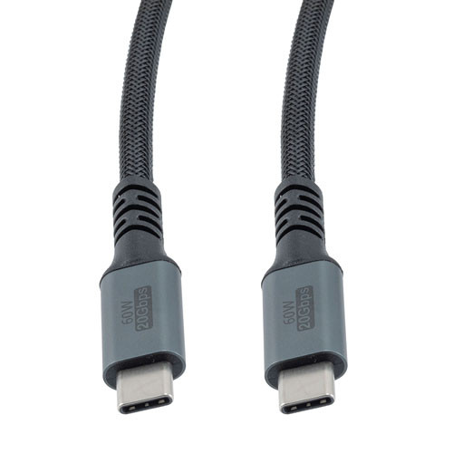 USB 3.2 Data Cable, Aluminum connector, 20Gbps, C Male Plug to C Male Plug, 20V 3A, 1M