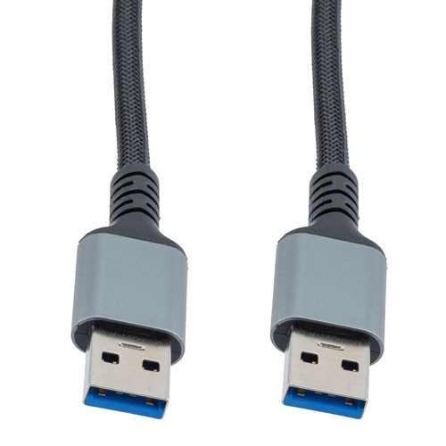 USB 3.2 Data Cable, Aluminum connector, 10Gbps, A Male Plug to A Male Plug, 5V 3A, 1M