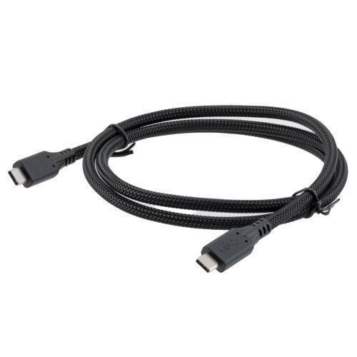 USB 4.0 Nylon Braided Cable, Type C Male to Type C Male, 40 Gbps, 240 Watt, Black Molded Plug, 1 Meter