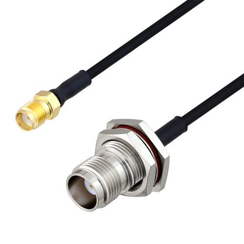 SMA Female to TNC Female Bulkhead Cable Assembly using LC085TBJ Coax, 4 FT