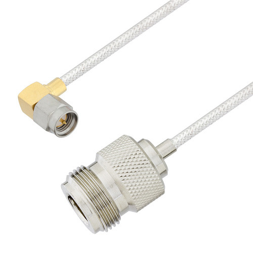 N Female to SMA Male Right Angle Cable Assembly using LC085TB Coax, 3 FT