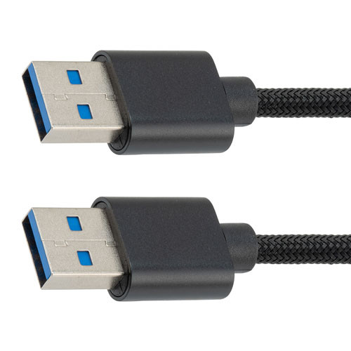 USB 3.0, AM/AM, Alum Shell, Support 5V/2A, 5Gbps, 3M Black Nylon Braid