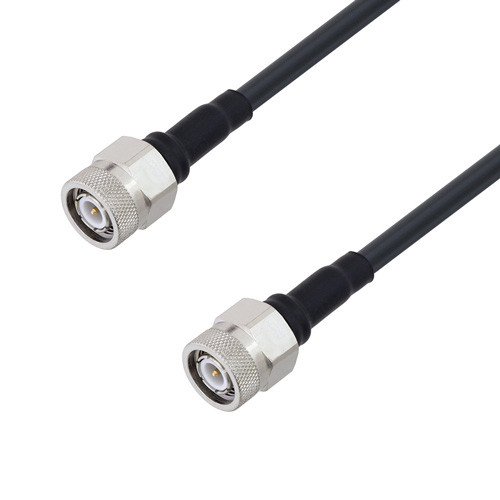 Low Loss TNC Male to TNC Male Cable Assembly using LMR-195-FR Coax, 1 FT with Times Microwave Components