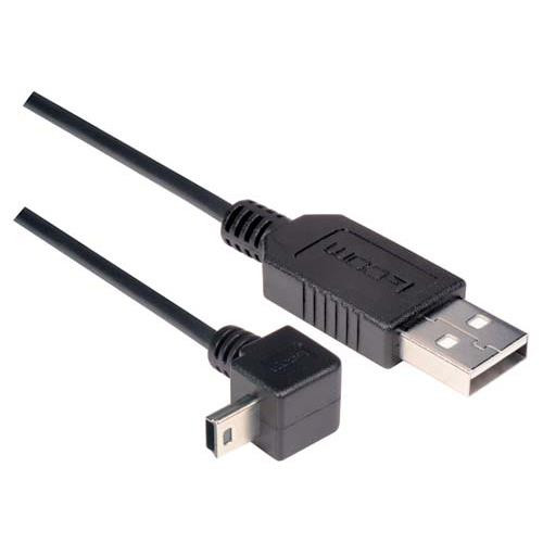 Angled USB Cable, Straight A Male/Down Angle Mini B5 Male, 1.0m