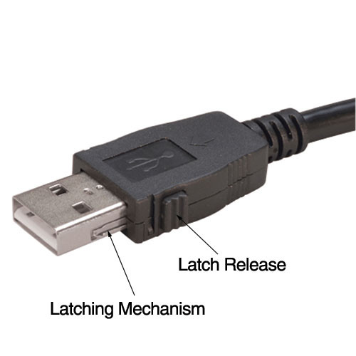 USB Type B Coupler, Female Bulkhead/Latching Male, 72 in.