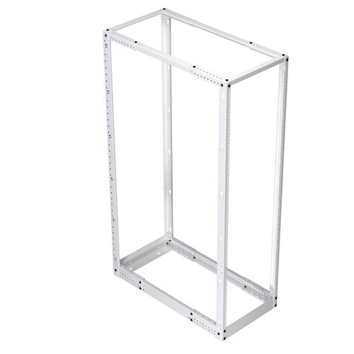 37U adjustable 4-post open frame network rack RAL9003 -Signal White