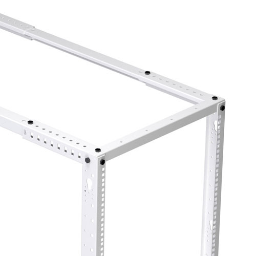 37U adjustable 4-post open frame network rack RAL9003 -Signal White