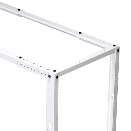 42U adjustable depth  4-post open frame (12-24) network rack RAL9003 -Signal White