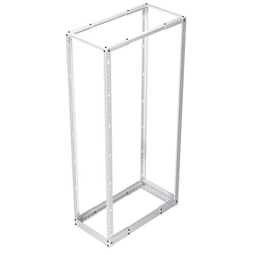 45U adjustable depth  4-post open frame (12-24) network rack RAL9003 -Signal White