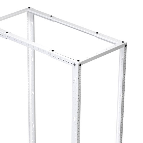 45U adjustable depth  4-post open frame (12-24) network rack RAL9003 -Signal White