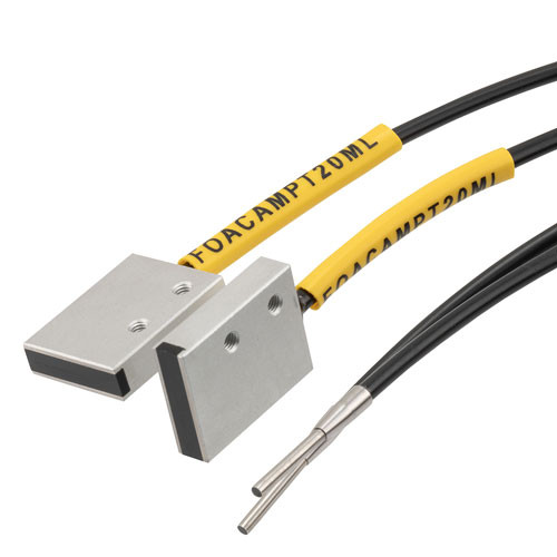 Fiber Optic Sensor Cable, 2M Array-type, Thru-beam, R25 POF with Square Sensing End and 20 mm Wide Straight Beam Exit