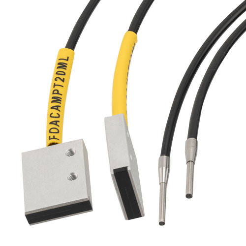 Fiber Optic Sensor Cable, 2M Array-type, Thru-beam, R25 POF with Square Sensing End and 20 mm Wide Straight Beam Exit