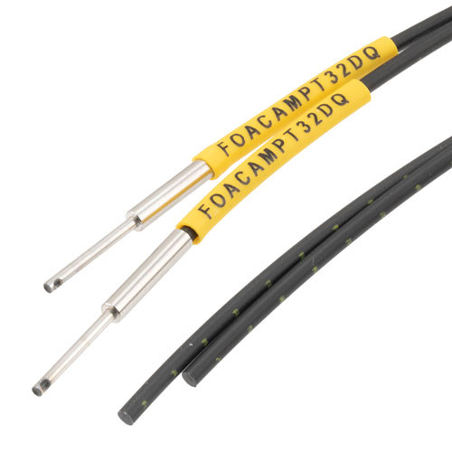 Fiber Optic Sensor Cable, 2M Side-view, Thru-beam, R25 POF, M3 Cylindrical Sensing End with 1.5mm Diameter Extension