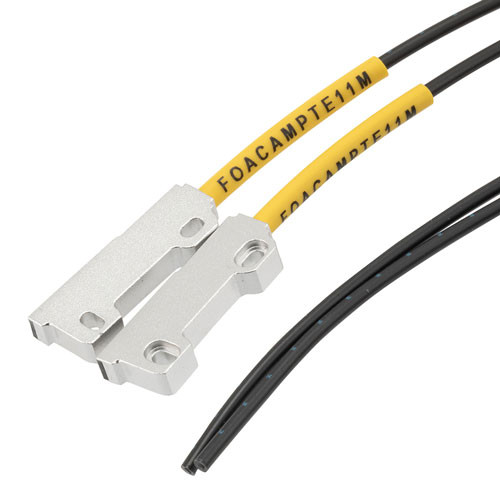 Fiber Optic Sensor Cable, 2M Array-type, Thru-beam, R25 POF with Rectangular Sensing End and 11 mm Wide Right Angle Beam Exit