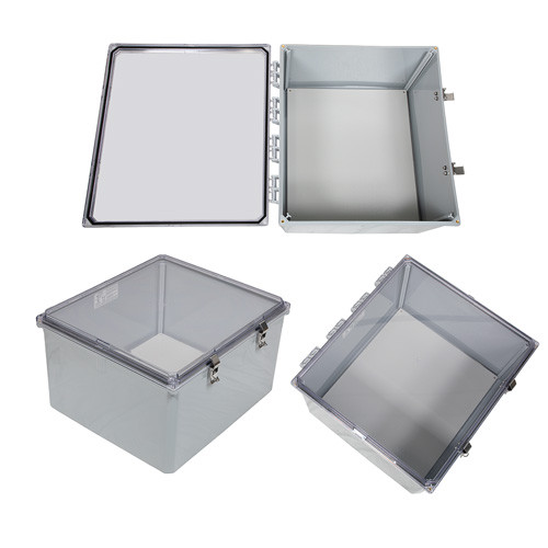 18x16x10 UL® Listed Polycarbonate Weatherproof NEMA 4X Enclosure /Non-Metallic Mount Plate, Clear Lid DKGY
