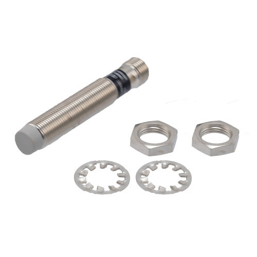 Inductive Proximity Sensor, cylindrical, M12 threaded, non-shielded, Ni-Cu alloy, NPN NO, sensing distance 4mm, 4-pin M12 connector